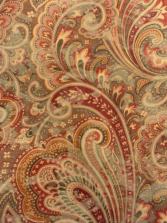 jcpenney Other - Paisley Curtain Panels Pair Burgundy Olive Green Light Gold 86” X 40” Each
